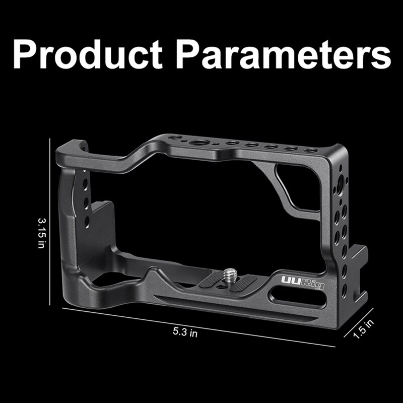 UURig C-M6 Metal Camera Cage for Canon M6 Mark II 1/4 Thread Hole to Top Handle Monitor microphone LED Light