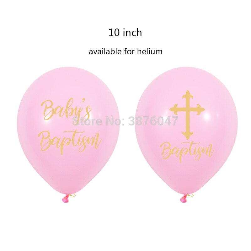 12 stk/parti baby dåbs balloner glad barnedåb baby shower fest dekoration guld kryds min dåb gud velsigne trykt ballon