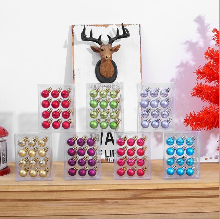 12 stuks feestdecoratie kerstballen ornamenten kleine onbreekbare kerstboom hangende bal hanger massief