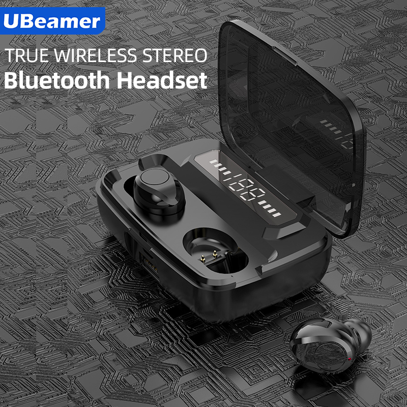 Free Exchange Within 1 Year | Ubeamer Bluetooth 5.0 Earphone True Wireless Stereo Bass Bilateral Call Earbud Headset Microphone