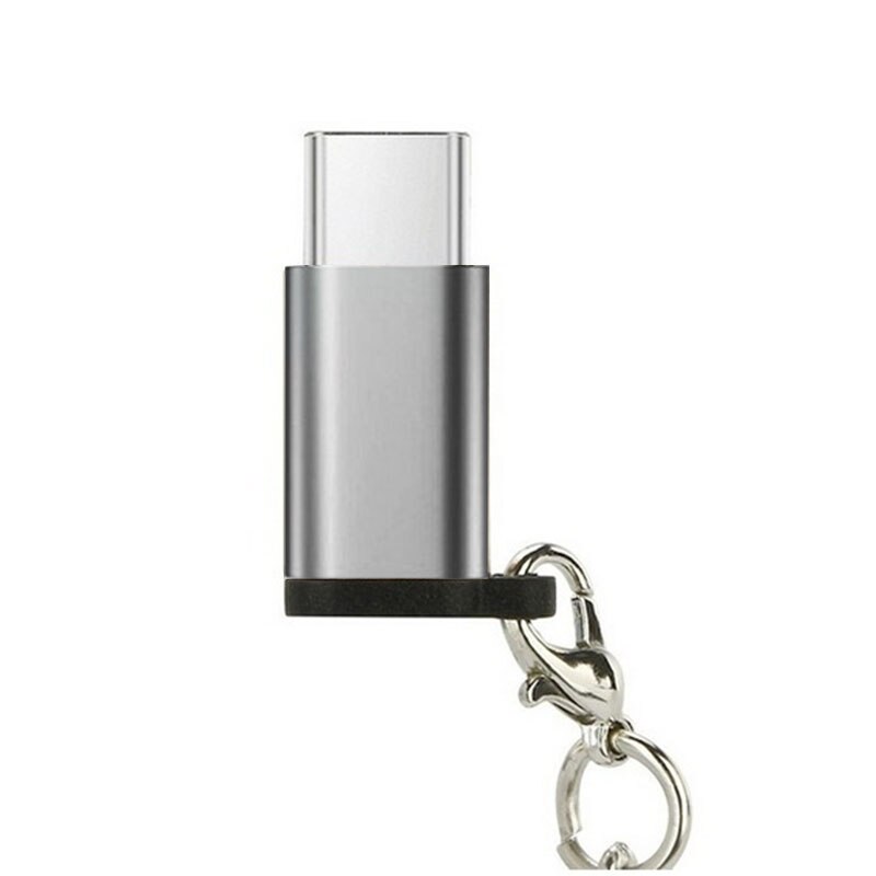 Mikro Usb Zu Typ-c Adapter Aluminium Legierung OTG V8 Android Auf USB Typ-c Konverter Mini Einfach zu Tragen für Samsung Xiaomi Huawei: grau