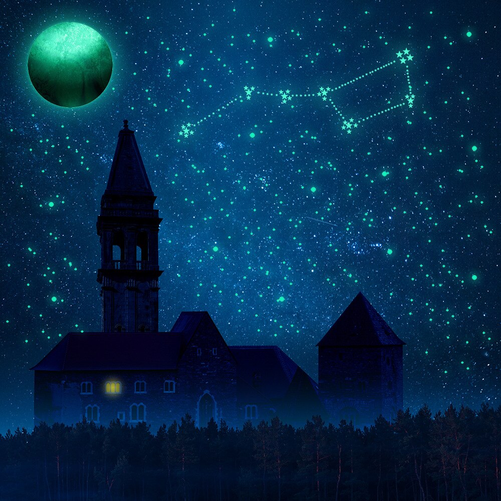 Tofok-pegatina de pared de estrellas para decoración, pegatinas fluorescentes luminosas DIY de 30cm, Luna, Planeta, salón, techo, escaleras, ventana que brillan en la oscuridad