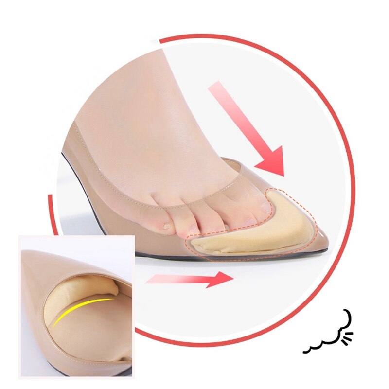 1pair Toe Plug High Heel Anti- Pain Cushion Inserts Insoles Shoe Accessories Insert Shoes Pad Forefoot Half Yards Adjustment