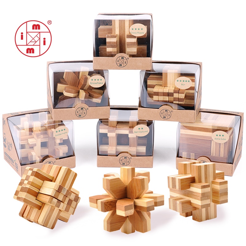 MITOYS bamboe puzzel 3D handgemaakte vintage Ming lock Luban lock houten speelgoed volwassenen puzzel kinderen volwassen kerstcadeau