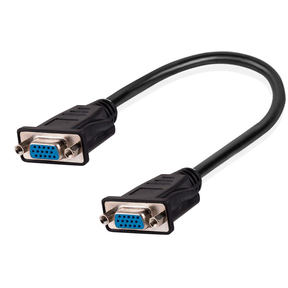 Cable de extensión VGA de 23CM, cable de extensión VGA corto hembra a VGA hembra, cable extensor VGA pasivo para Monitor de ordenador portátil