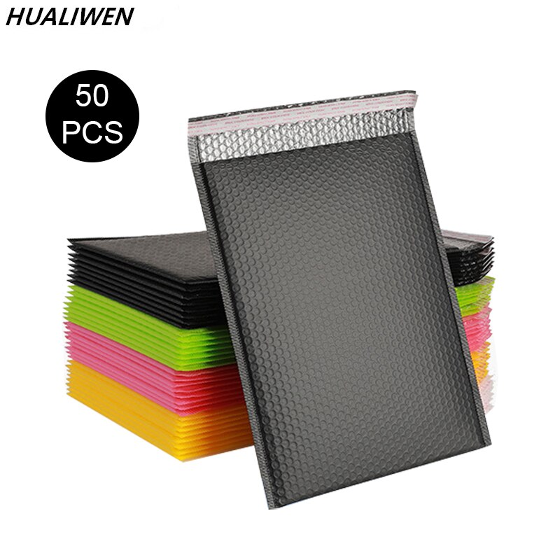 50pcs Pink Bubble Mailers Poly Bubble Mailer Self Seal Padded Envelopes Bags Colour Packaging Envelope Bags For Book
