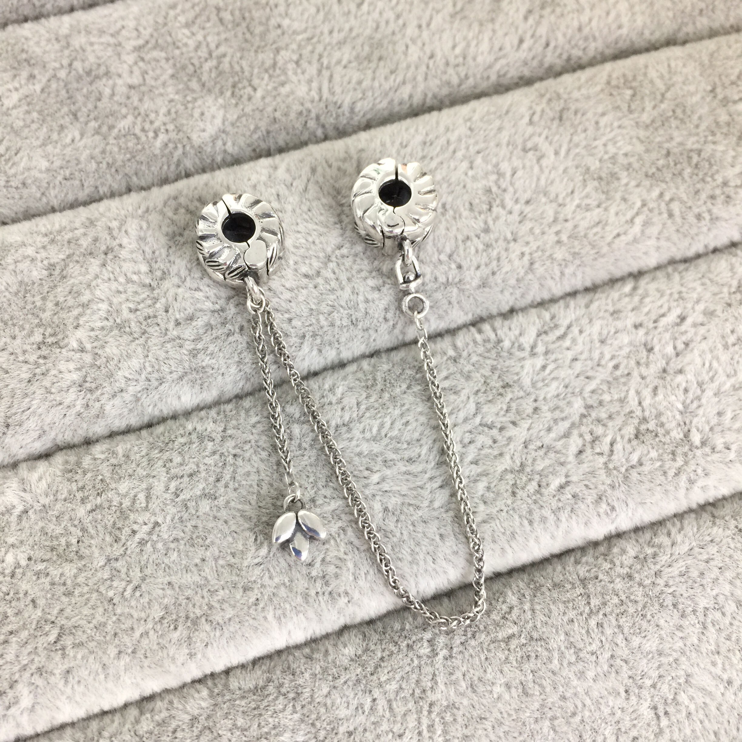 100% 925 Sterling Silver Classic Moon and Stars Ladies Charm Bracelet DIY Accessories Safety Chain: 5028