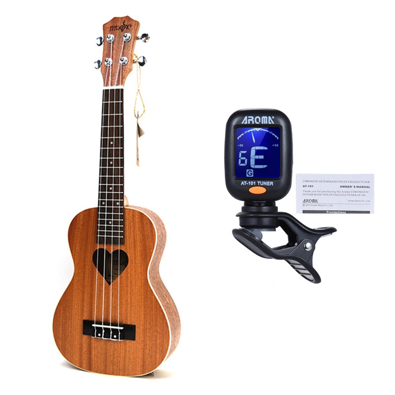 21 Inch Ukelele Sopraan Kleine Gitaar 4 String Hawaii Elektrische Ukelele Akoestische Guitare Liefdevolle Hart Patroon Cavaquinho Gitar: ukulele with tuner