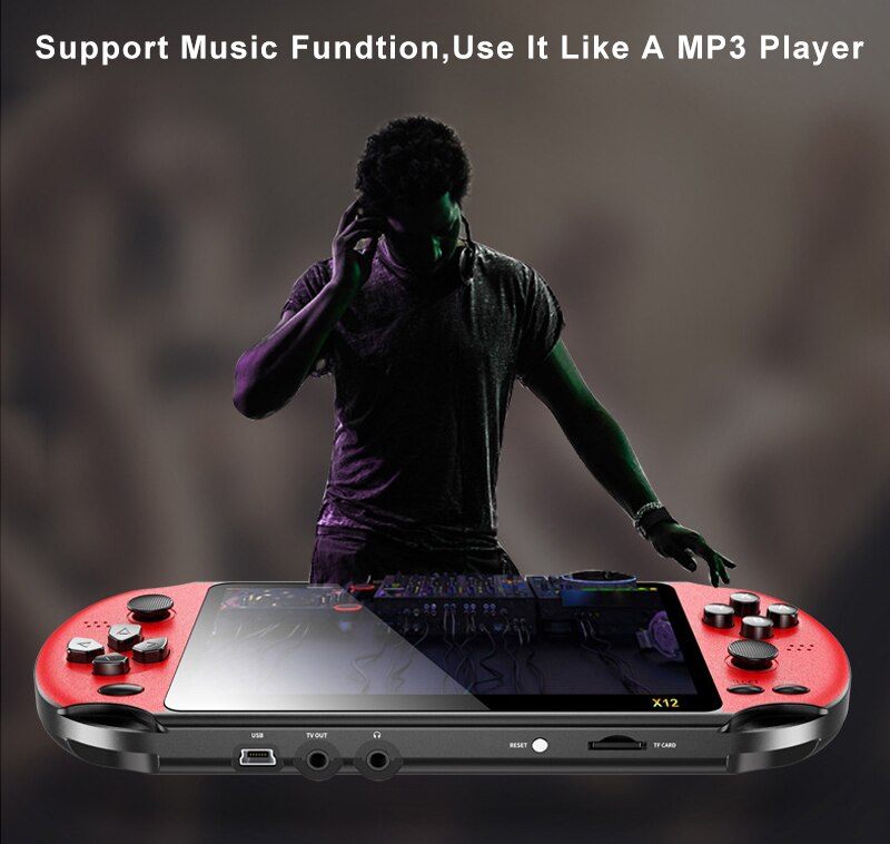 Przenośna przenośna konsola robić gier 5.1 calowy ekran podwójny drążek sterowy wstępnie załadowane klasyczne gry muzyka odtwarzacz filmów obsługa wyjścia TV