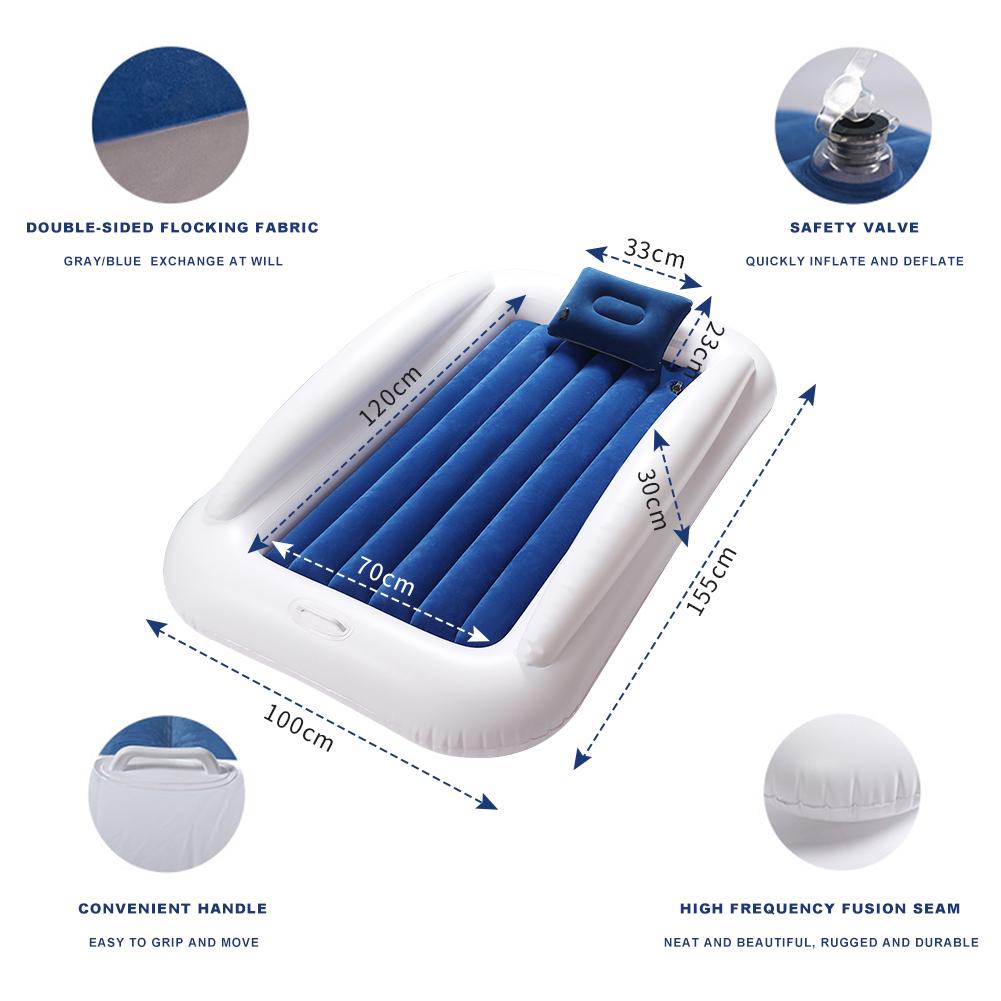 Children's Inflatable Mattress Guardrail Inflatable Mattress Flocking Cushion Bed Air Bed Anti-fall Bed Child Bed