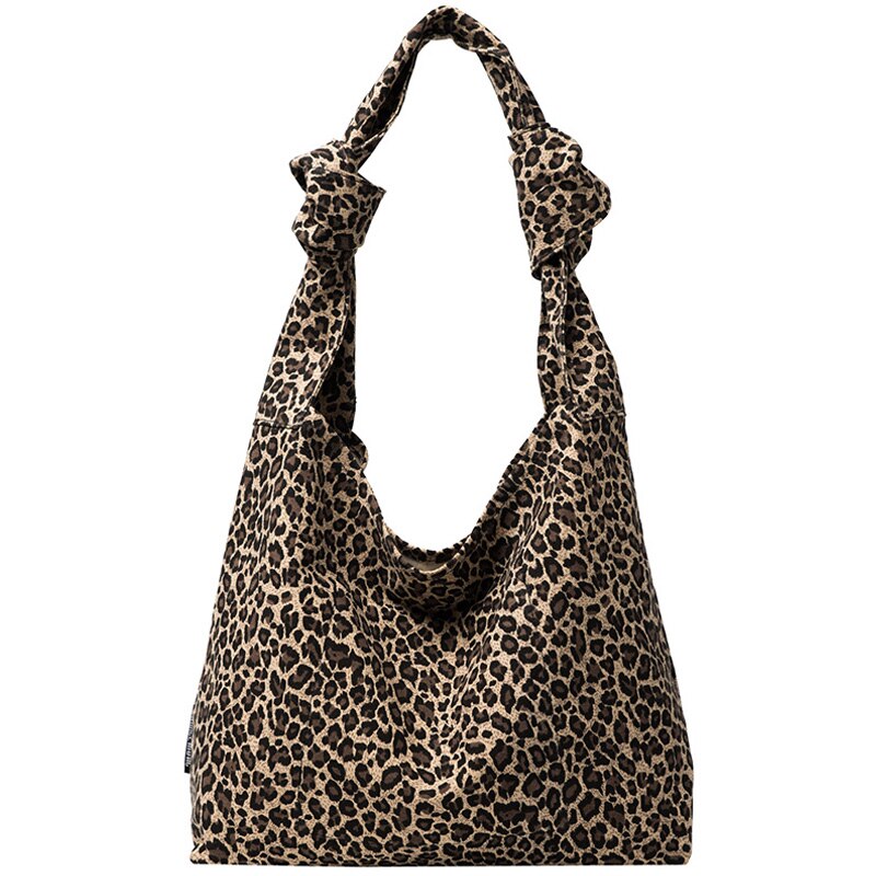 Padrão de leopardo bolsa feminina grande capacidade lona sacos de ombro designer feminino hobos saco grande senhora totes bolsa de viagem