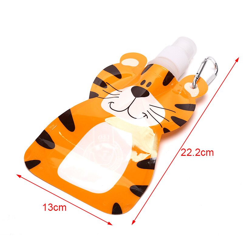 Bolsa plegable con dibujos de animales para beber agua, botella de bebida de viaje, segura para niños, , 22,2 cm * 13cm, 1 ud.: Default Title