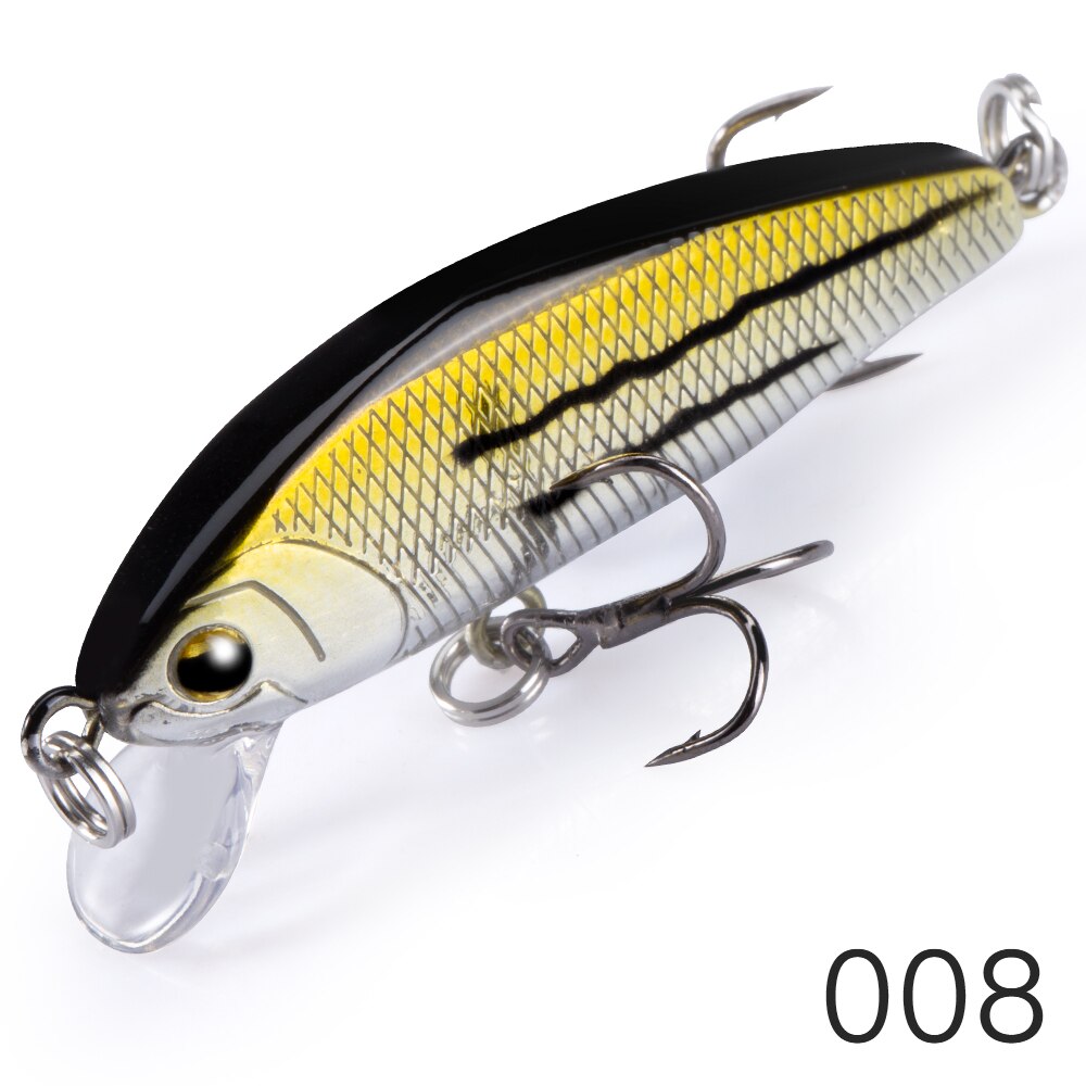 D1 Fishing Sinking Minnow Lures Trout Wobblers 44mm Crankbait High Artificial Freshwater Hard Bait Tackle Pesca Set: 008