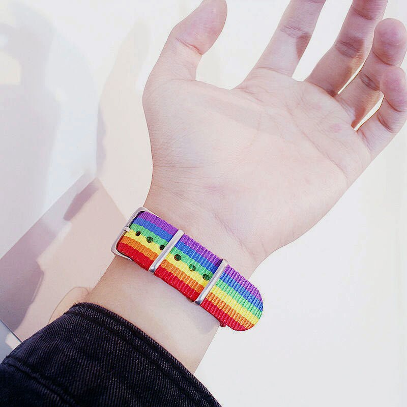 Nylon Rainbow Lesbiennes Gays Bisexuals Transgender Armbanden Voor Vrouwen Meisjes Pride Geweven Gevlochten Mannen Paar Vriendschap Sieraden