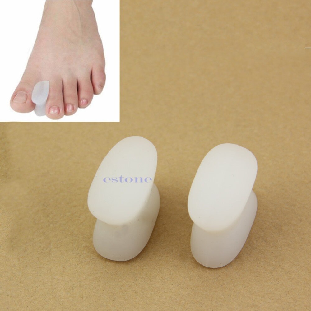 On 2pcs Soft Silicone Gel Toe Separators Spacer Straightener Relief Foot Bunion Pain