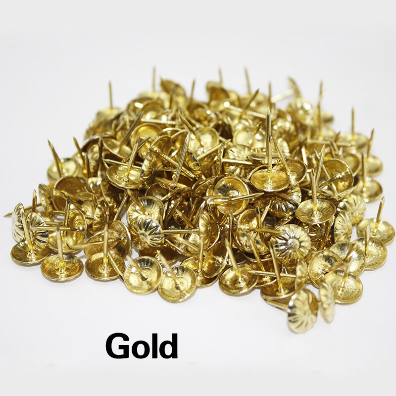 50 st guld mässing dekorativa naglar stift applicerade smyckeskrin bord kartnålar möbler hårdvara träslöjd verktyg
