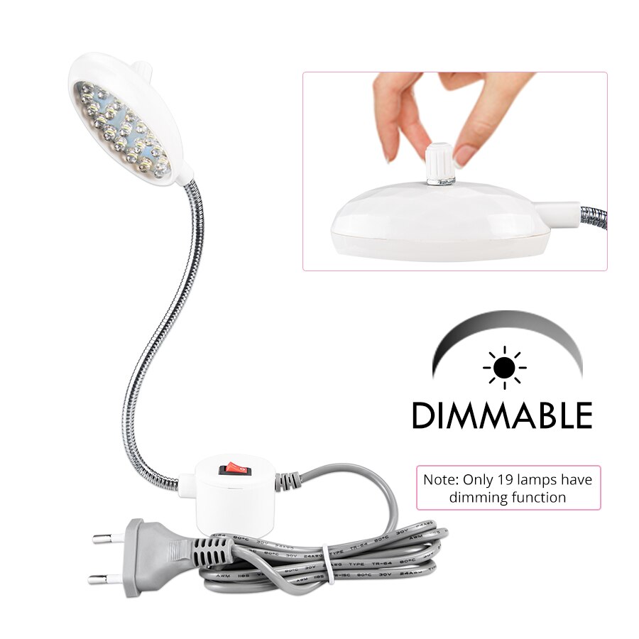 1-3W Industrial Sewing Machine LED Light 10 19 30 LEDs Magnetic Clothing Machine Mounting Base Lamp US EU Plug Work Light