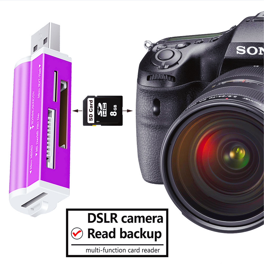 4 in 1 Micro SD Card Reader Flash USB Memory Card ... – Grandado