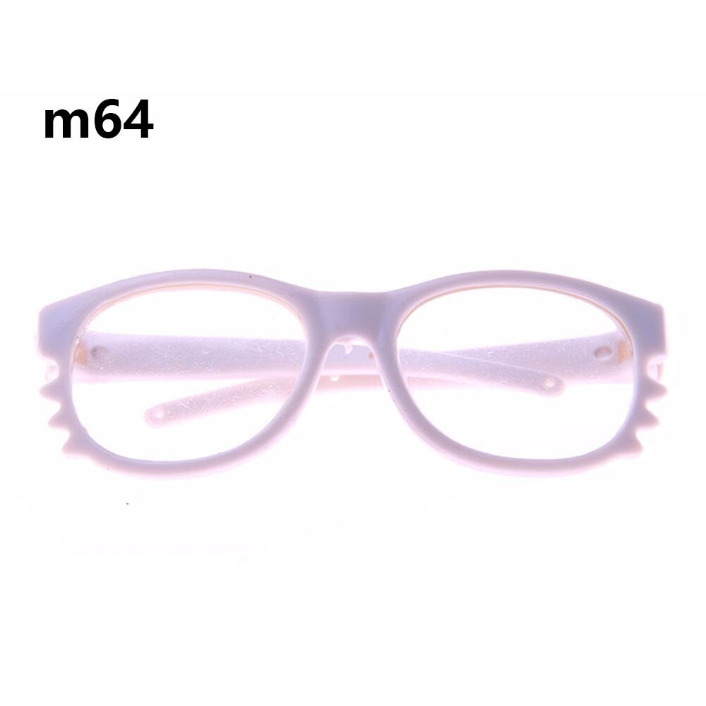 Colorful Doll Glasses Clear Lens Round Frame Eyewear Miniature Eyeglasses Fit 18 Inch Playing House Cool Girl Accessory: m64