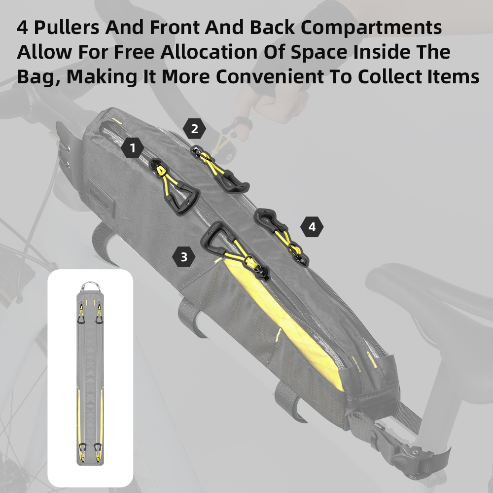 Rhinowalk-bolsa para tubo superior de bicicleta, impermeable, 2,1l, bolsa para cuadro frontal de bicicleta, equipaje de viaje, accesorios para bicicleta de grava MTB