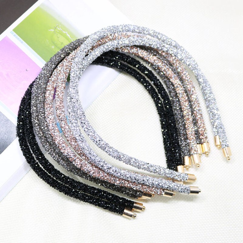 Dunne Kant Haarbanden Met Rhinestone Super Flash Hoofdband Dunne Kant Wilde Temperament Eenvoudige Hoofdband Flash Hoofddeksels Voor Vrouwen