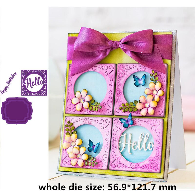 July Core Frame Dies Stitched/Scalloped/Torn-Edge-Oval/Circle/Square/Heart Metal Cutting Dies for Scrapbooking and Cards: 09