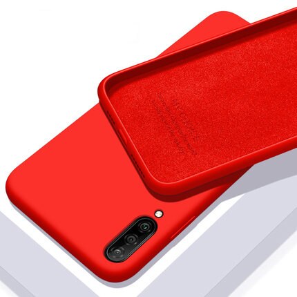 Voor Xiaomi Mi A3 Case Zachte Vloeibare Siliconen Slim Skin Coque Beschermende Cover Case Voor Xiaomi Mi A3 Lite A3lite Telefoon shell: For Xiaomi Mi A3 / red