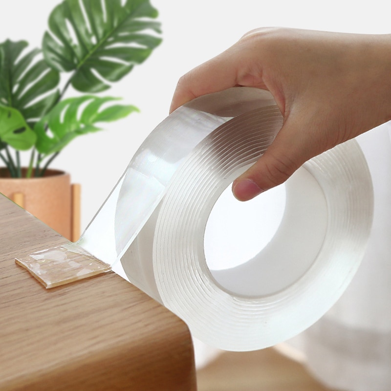Transparante Magic Nano Tape Dubbelzijdige Tape Wasbare Herbruikbare Lijm Nano-Geen Spoor Plakken Verwijderbare Lijm Reinigbare Huishouden