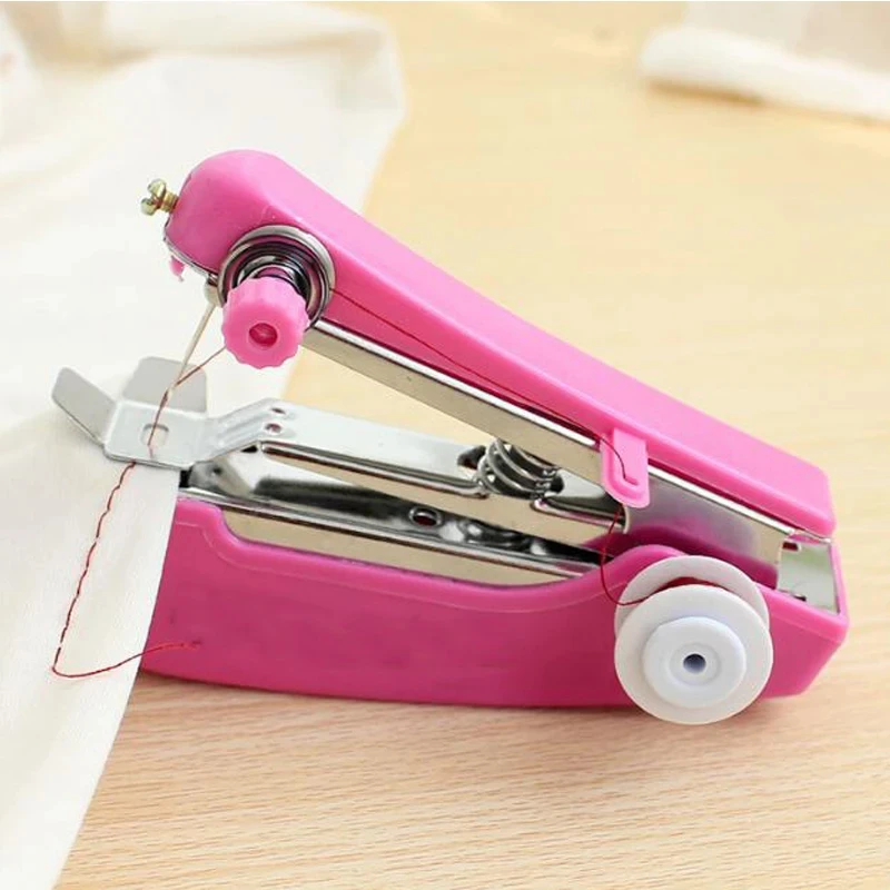 Mini máquina de coser Manual portátil, herramientas de costura de operación Simple, tela de costura, herramienta de costura práctica LYQ, 1 ud.