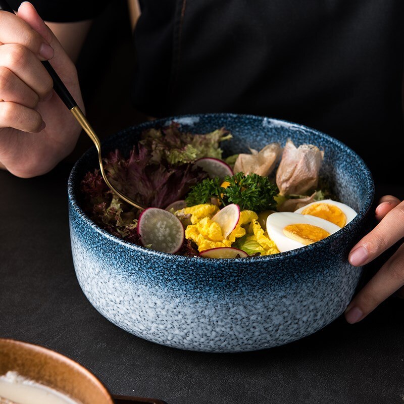 Japansk stil keramisk nudelskål restaurant suppeskål ramen matte frukt risskål servise restaurant kjøkkenverktøy