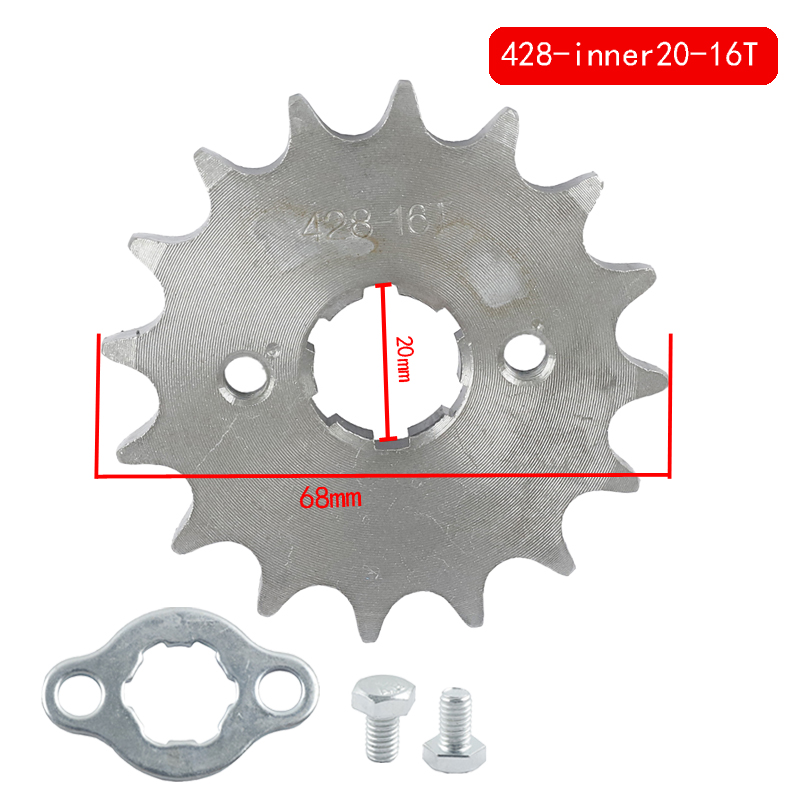 For Loncin Zongshen Lifan Shineray 150 200 250cc ATV Pitbike Motorcycle Moped Motocross Front Engine Sprocket 428# 20mm 10-19T: 16 T