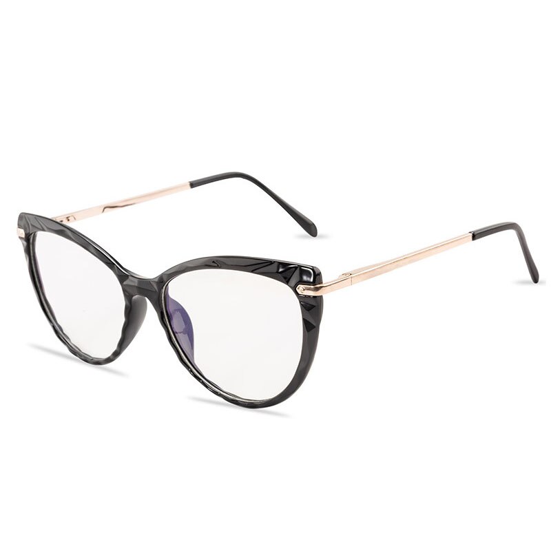 Gafas de sol con de ojo de gato y luz azul para mujer, lentes transparentes Con montura negra, de lujo,