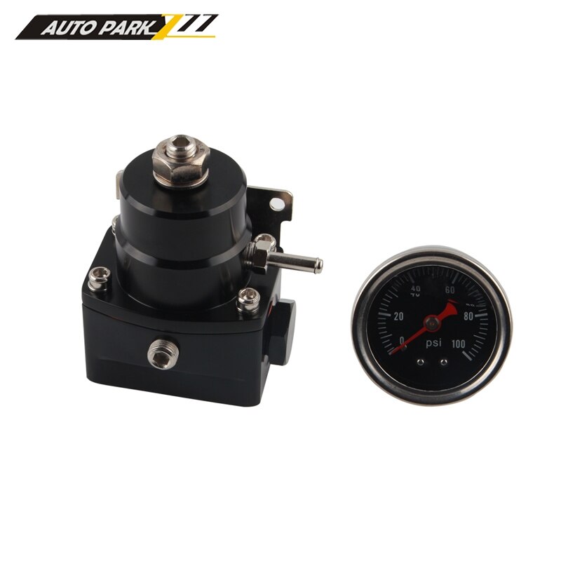 high pressure fuel regulator boos an6 fuel pressure regulator with pressure gauge: BK with gauge