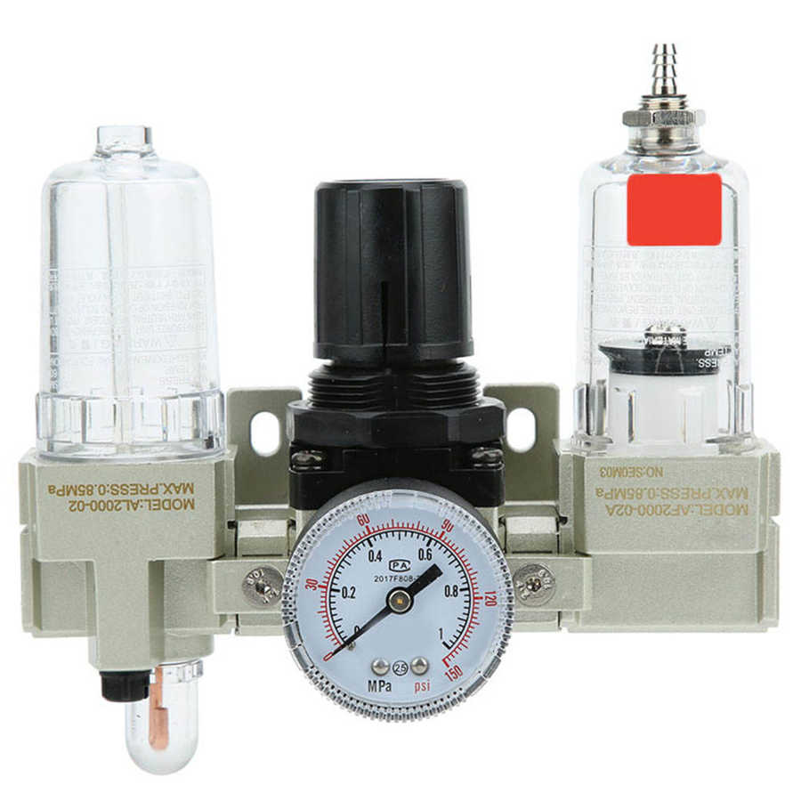 Luft Öl-Wasser Separator Triplett Automatische Entwässerung Druckregler Aluminium Legierung Körper Luft Kompressor Filter AC2000-02A