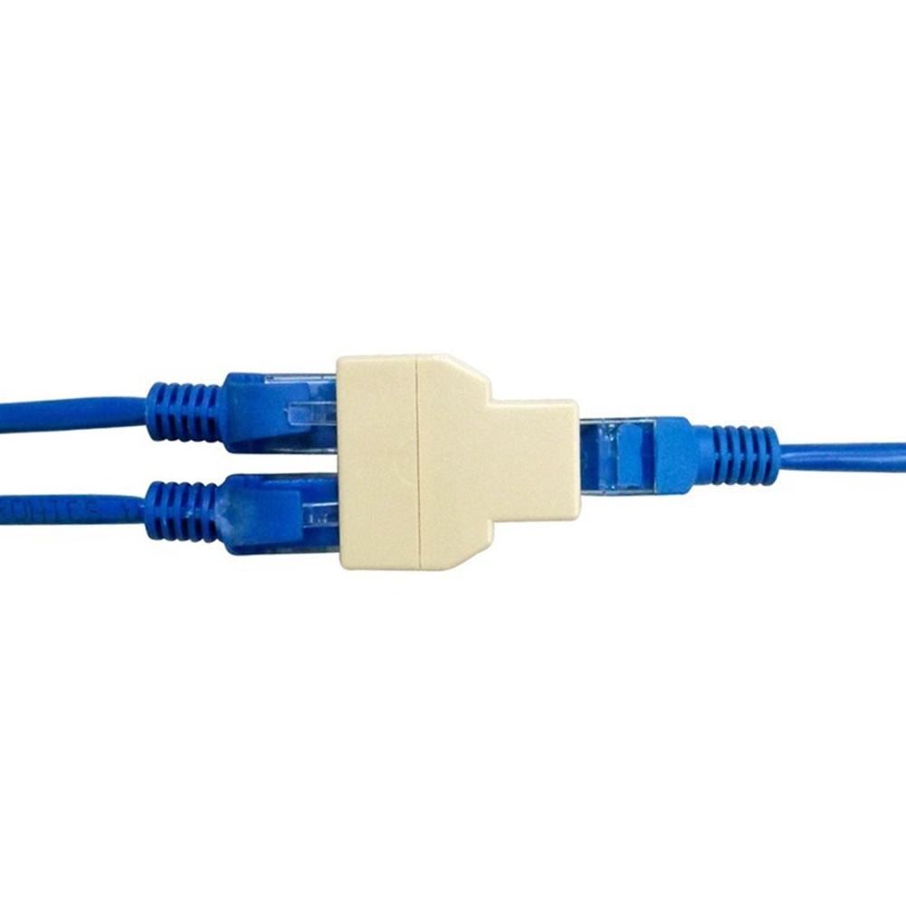 Adattatore Splitter RJ45 da 1 a 2 doppia porta femmina CAT5/6 LAN Ethernet Sockt connessioni di rete adattatore Splitter adattatore P15 bianco