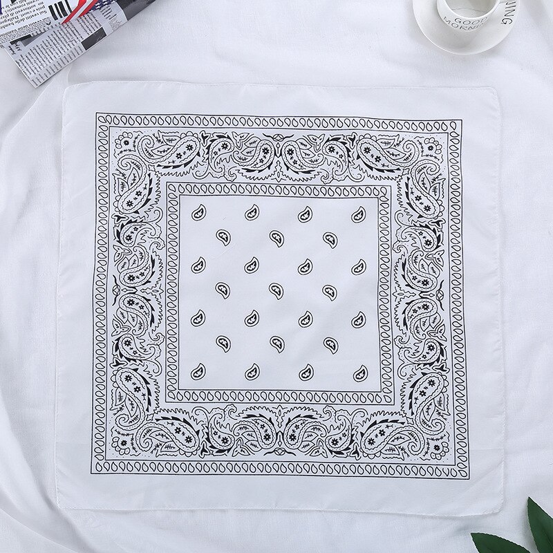 Rock Cool filles accessoires de cheveux Bandana écharpe carrée femme Bandana couvre-chef femmes cheveux cravate bandeau foulard de tête: White