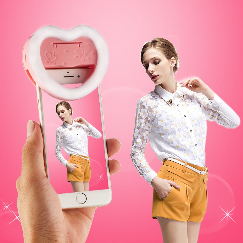 USB charge Selfie Ring Light Clip Mirror Flash Led... – Vicedeal