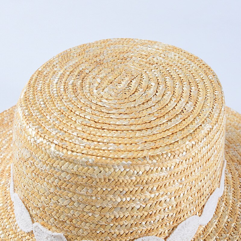 USPOP – chapeau de soleil en paille de blé naturel pour femmes, chapeau de plage à large bord, pare-soleil d'été