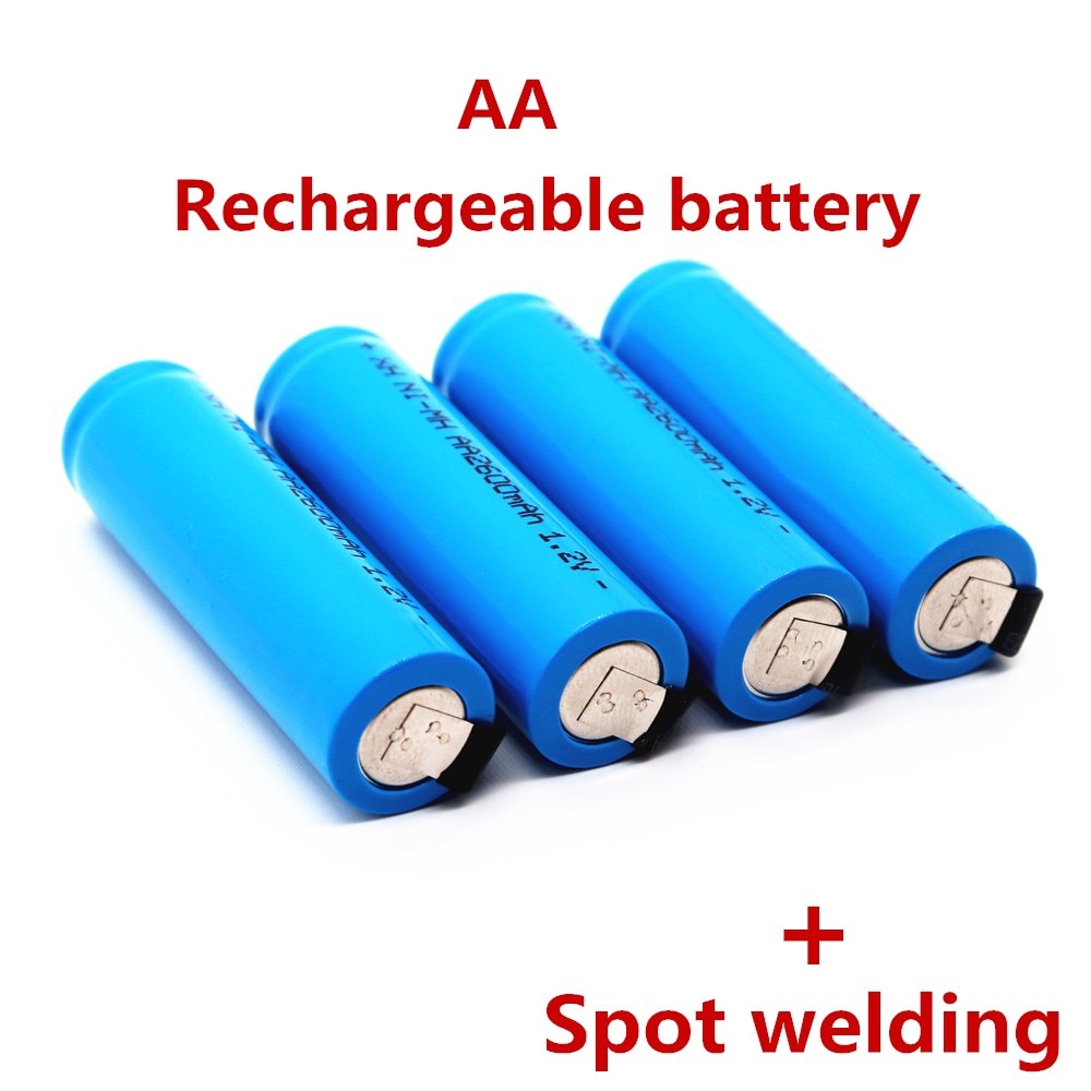 Origineel Aa Oplaadbare Batterij 1.2V 2600 Mah Aa Nimh Batterij Met Soldeerpennen Voor Diy Elektrische Scheermes Tandenborstel speelgoed