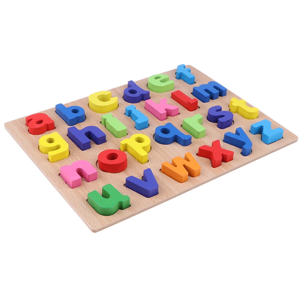 2 Stuks Houten Hoofdletters En Kleine Brief Leren Puzzel Alfabet Blokken Board Kinderen Spelling Speelgoed Lezen Developmental Game