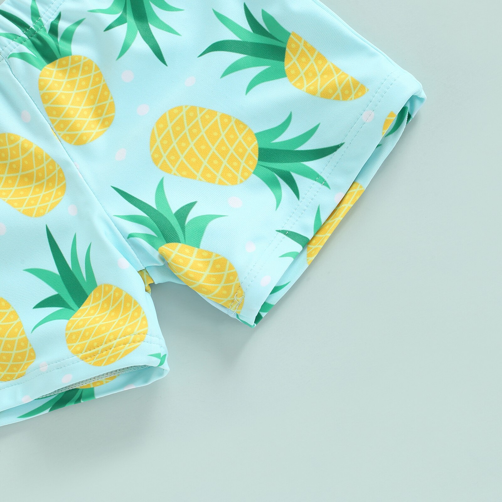 Crianças meninos moda nadar trunks conjunto carta abacaxi impressão manga curta camiseta e shorts de duas peças banho