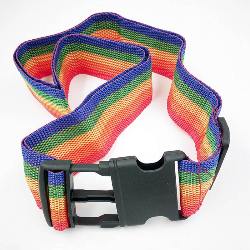 Einstellbare Gepäck Gürtel Gepäck Koffer Riemen Gepäck Regenbogen Gürtel Reise seil Nylon Gepäck verpackung Band Reise zubehör