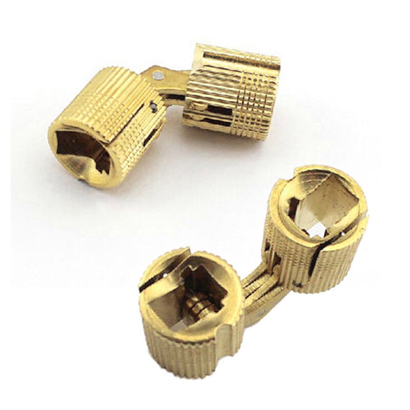 1/4pcs 8-18mm Copper Barrel Hinges Cylindrical Hidden Cabinet Concealed Invisible Brass Hinges Mount Door Furniture Hardware
