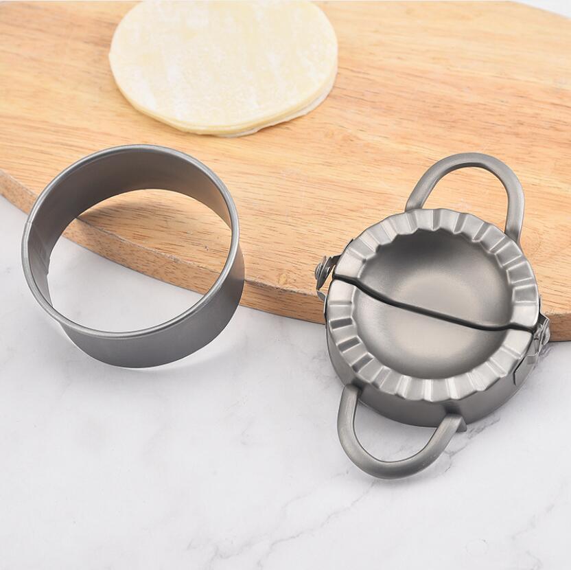 2pcs Set Dumpling Tool Set Stainless Steel Dumpling Press Cutter Dumpling Mold Maker Wraper Dough Pie Ravioli Dumpling Mould