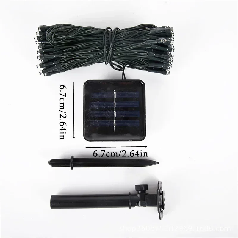 Guirnalda de luces LED solares, 8 modos de iluminación, tira de luces parpadeante impermeable para exteriores, para decoración de fiestas en el jardín, árboles y vacaciones