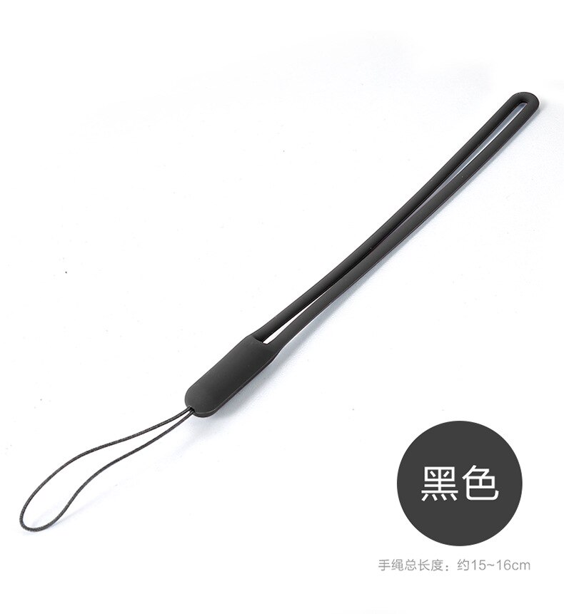 Silicone Mobile Phone Lanyard Silicone Fan Wrist Strap Speaker Rain Umbrella Strap Elastic Liquid Silicone Strap: Black