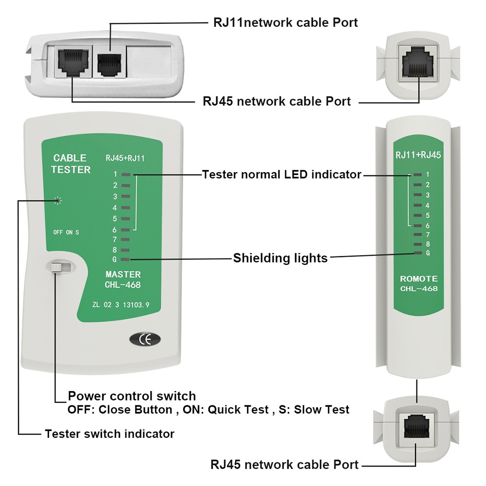NASTAKO RJ45 Network Cable Tester RJ11 RJ12 CAT5 cat5e cat6 cat7 UTP LAN Cable Tester RJ45 Networking Tools