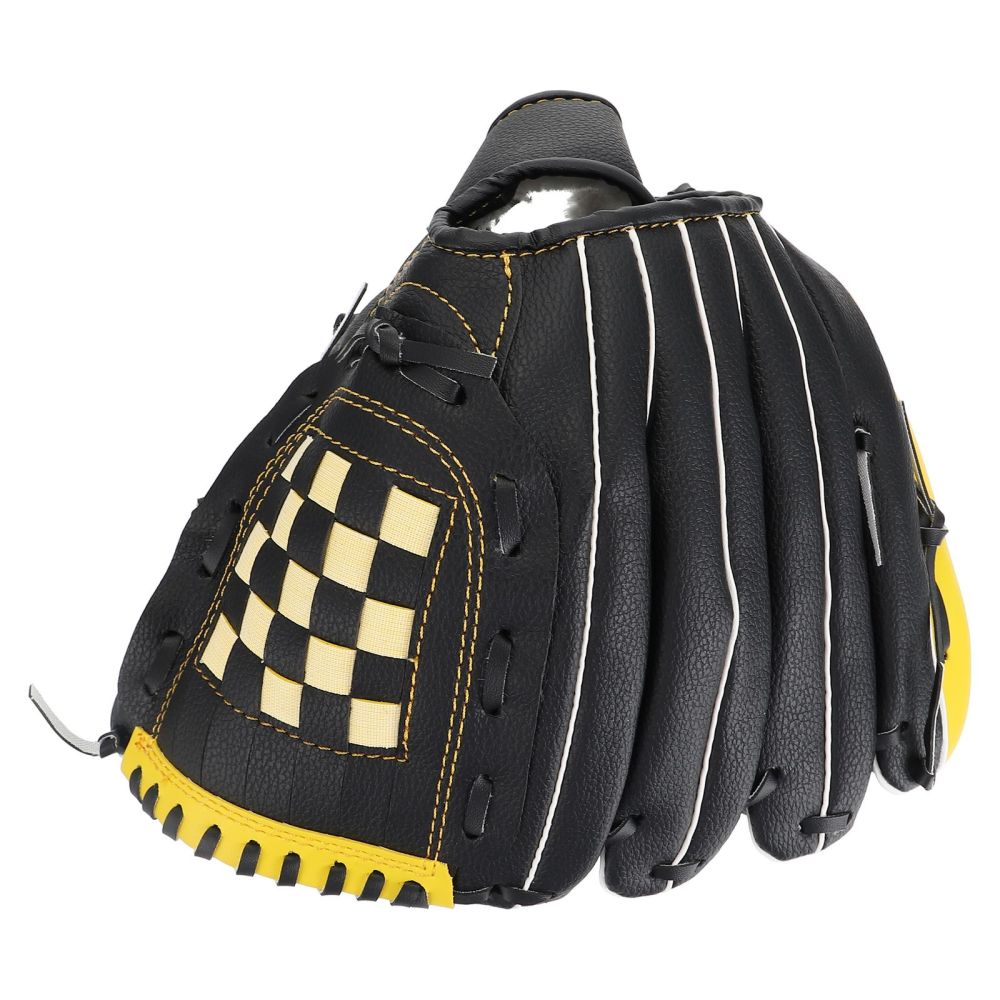 1Pc Honkbal Handschoen Softbal Sport Handschoen Beschermende Handschoen (Geel Zwart)