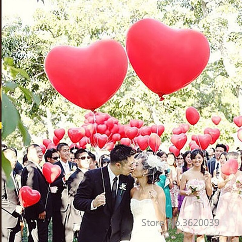 1 stks Romantische Hartvormige Liefde Latex ballonnen Nieuwjaar Helium Ballonnen Bruiloft Valentijnsdag Opblaasbare Ballen