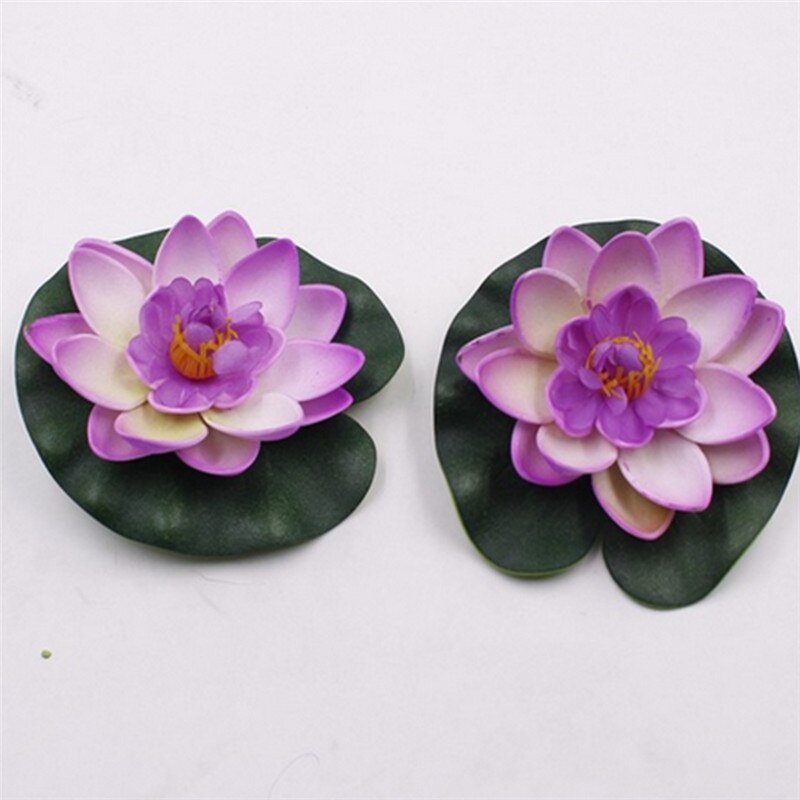 Lirio de agua de loto Artificial para decoración, tanque flotante de flores para estanque, planta, adorno de hojas para el hogar, jardín, boda, piscina, 10cm, 1 ud.